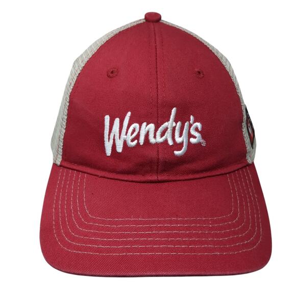 Wendy's Snapback Trucker Hat Red One Size Mesh Back Dave Thomas Foundation - Picture 1 of 9